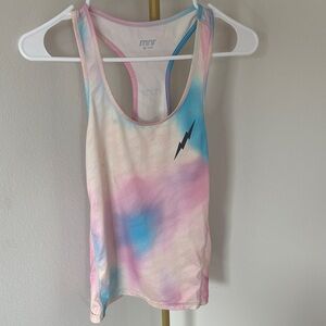 Runner Colorful Tie-Dye Women's Tank Top with Bolt